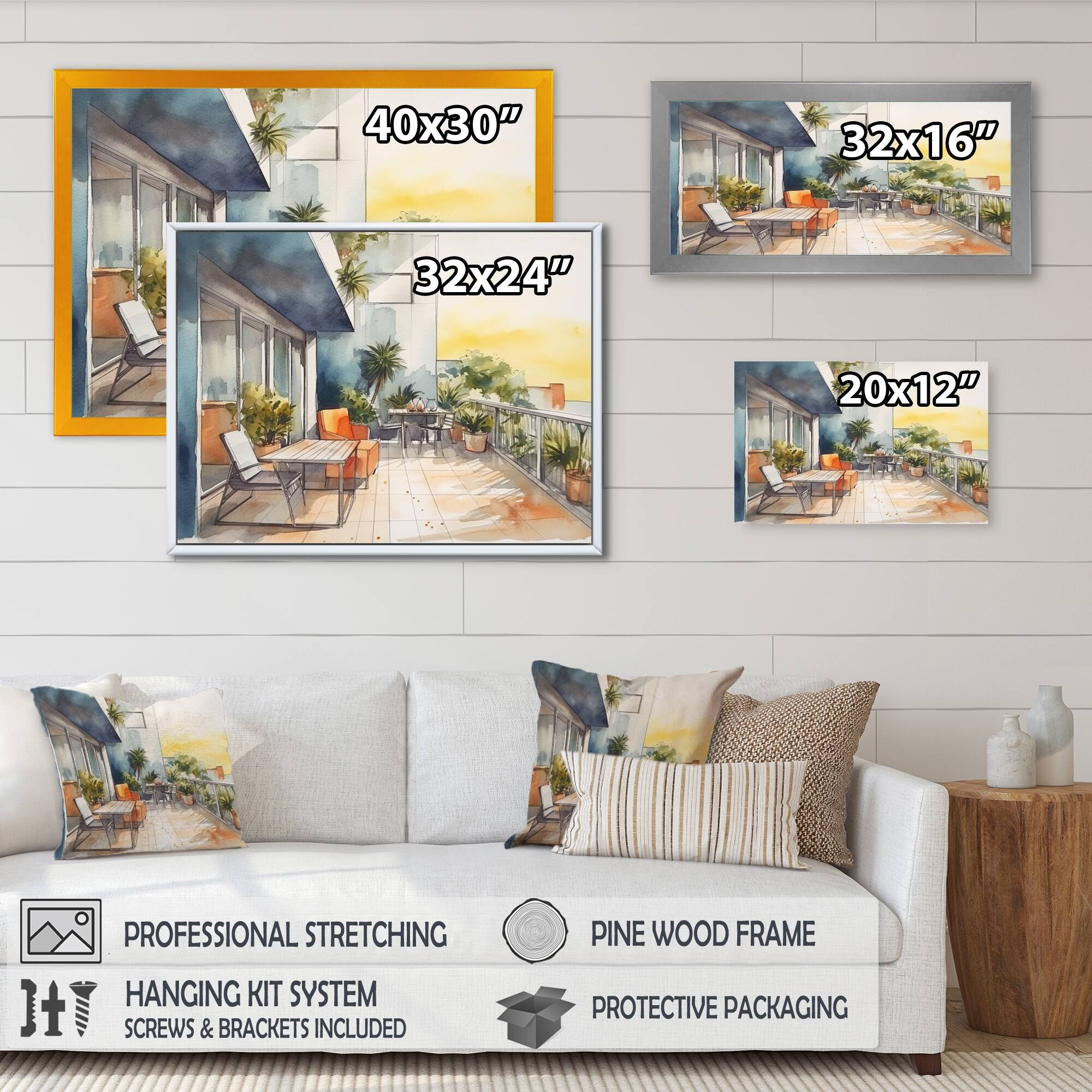 Designart "Capturing The Bliss Of A Summer Terrace Iii" City Art Deco